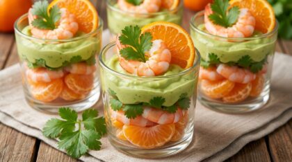 découvrez nos verrines clémentines et crevettes, une entrée fraîche et surprenante qui allie saveurs fruitées et marines pour un apéritif réussi.