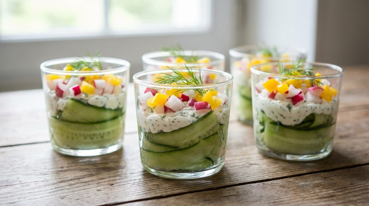 découvrez une recette rapide et facile de verrines concombre et vache qui rit, parfaite pour un apéritif frais et gourmand qui séduit petits et grands.
