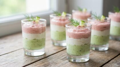 découvrez une recette rapide et facile de verrines au concombre et vache qui rit, parfaite pour un apéro frais et savoureux qui plaira à tous vos invités.