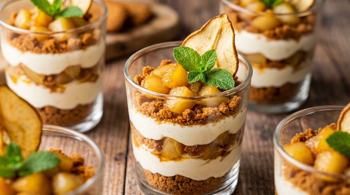 découvrez nos verrines dessert poire spéculoos mascarpone, une recette légère et chic idéale pour terminer votre repas en douceur et élégance.