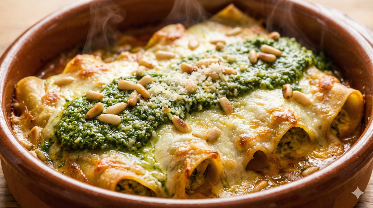Cannelloni au pesto : le plat italien fondant et parfumé qui fait l’unanimité