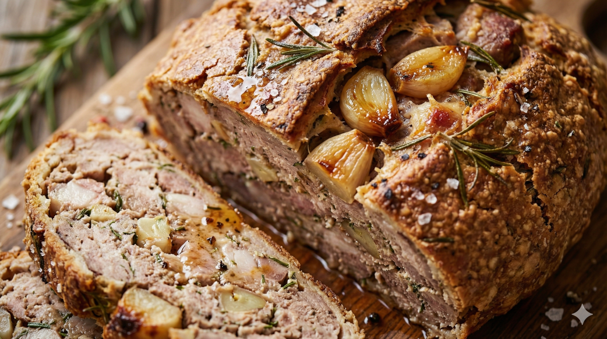 Ce pâté de campagne rustique parfumé au romarin rappelle les vraies recettes d’antan