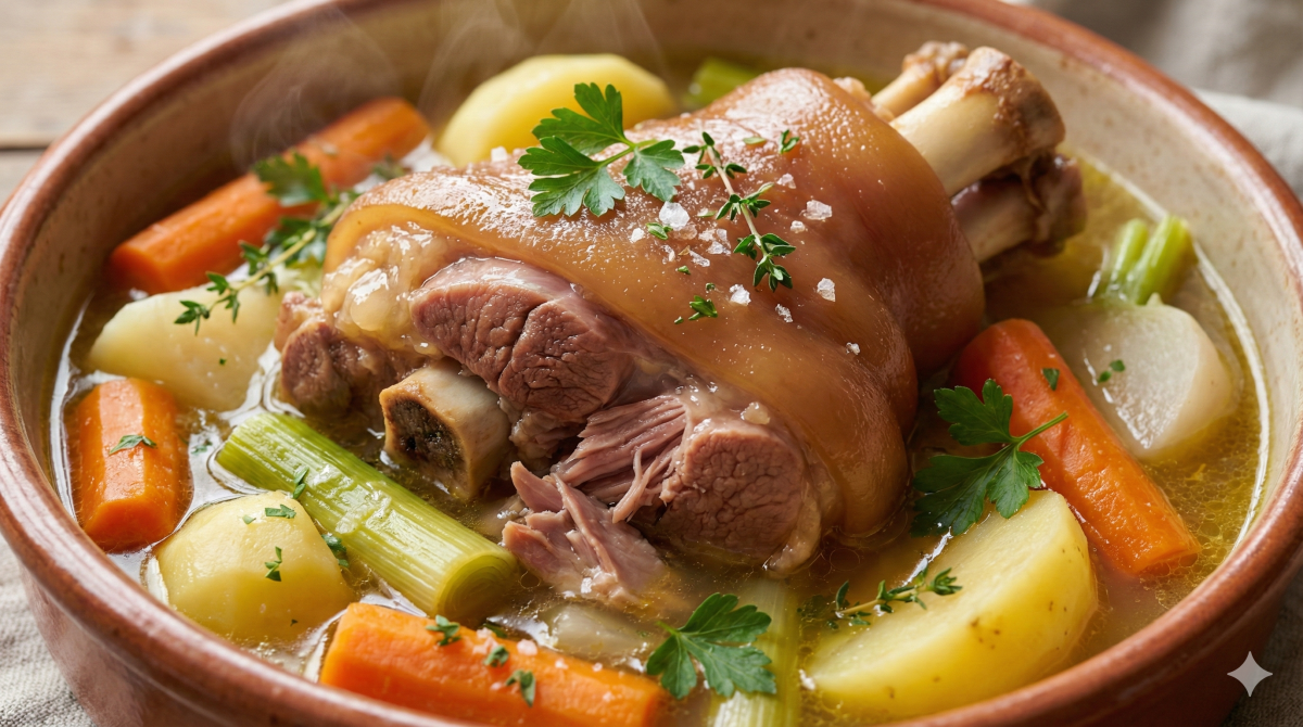 Ce pot-au-feu de jarret de porc devient vite le plat le plus réconfortant de la semaine