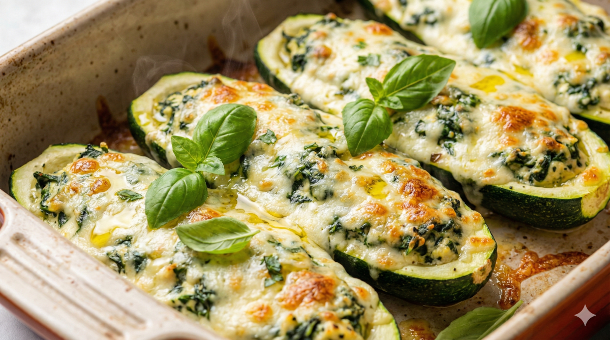 Ces courgettes farcies aux épinards et ricotta surprennent tout le monde dès la première bouchée