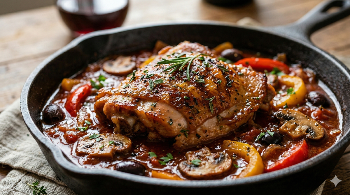 Cette recette du poulet chasseur à l’italienne mijoté réchauffe instantanément l’ambiance