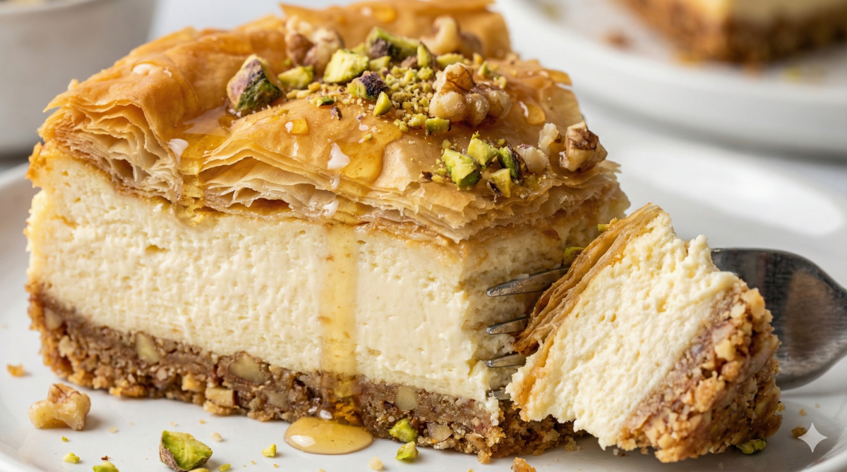 Cheesecake comme un baklava : quand le fondant rencontre le croustillant