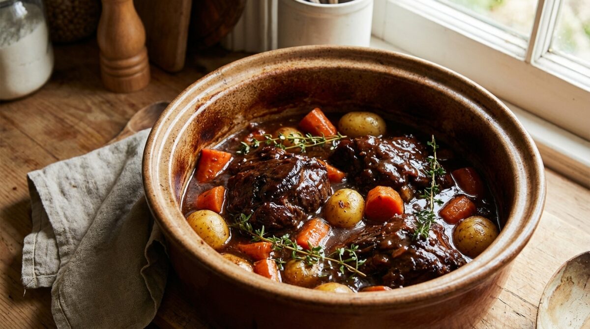 découvrez la joue de bœuf mijotée comme chez mamie, un plat réconfortant et savoureux qui réchauffe les cœurs et rassemble toute la famille autour de la table.
