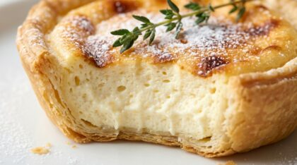 découvrez la tarte au fromage blanc, légère comme un nuage, qui fond délicieusement dès la première cuillère pour un moment de plaisir gourmand.