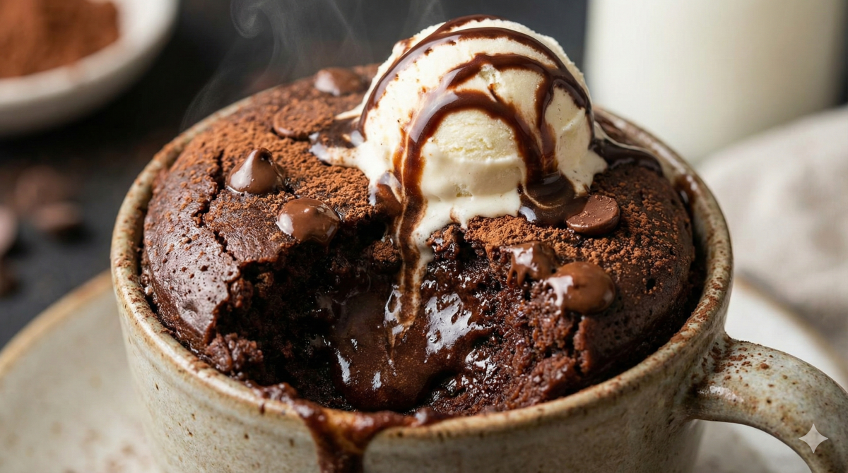 Mug cake chocolat sans œuf : rapide, simple et terriblement gourmand