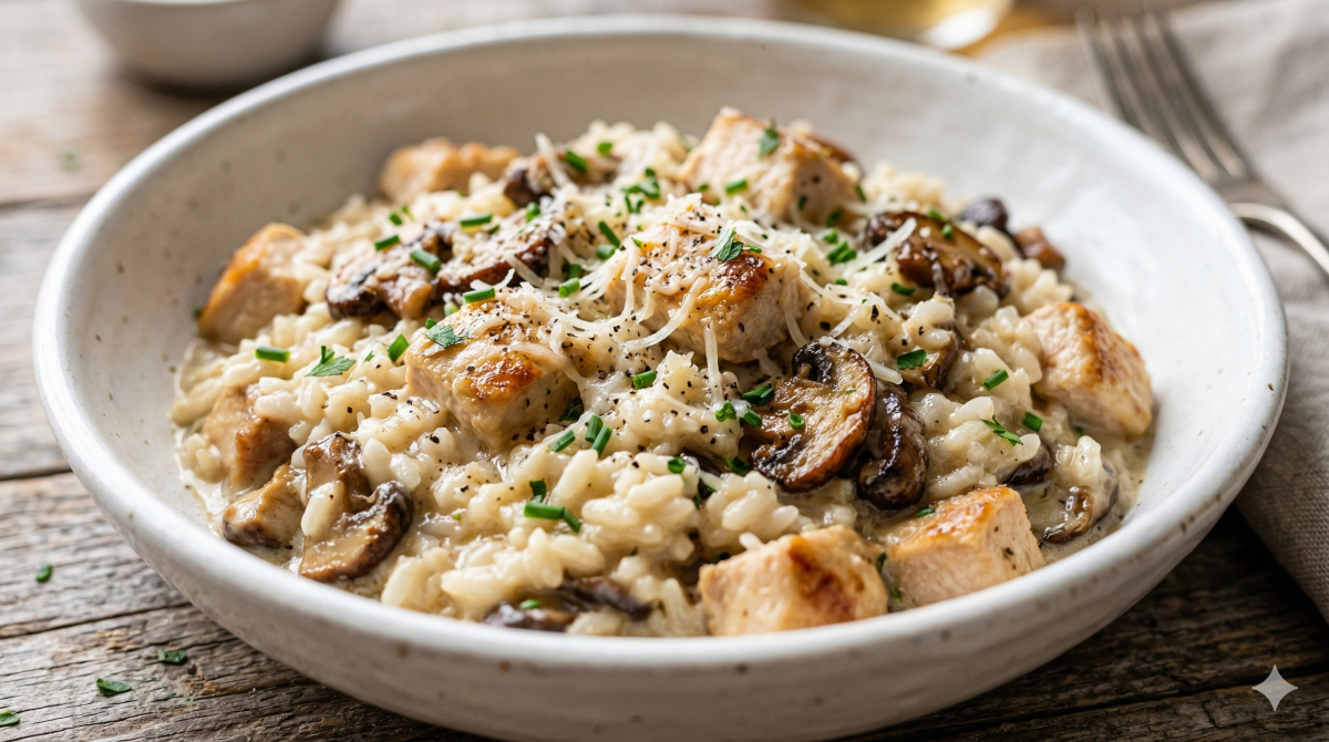 Pourquoi ce risotto au poulet et champignons fait toujours l’unanimité