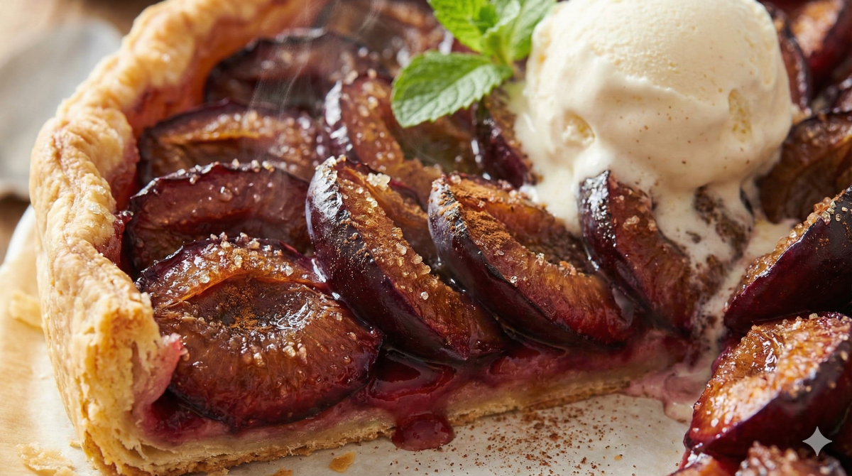 Recette tarte aux prunes Quetsches : fondante et délicieusement sucrée