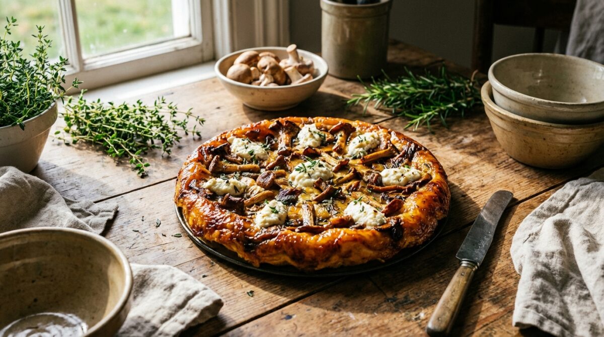 découvrez notre recette de tarte aux champignons et ricotta, un délicieux plat parfumé idéal pour réchauffer vos repas d'hiver.