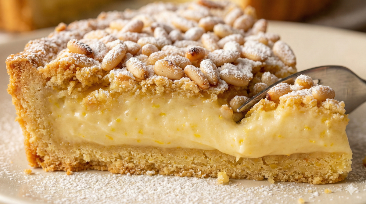 Torta della nonna : la tarte italienne à la crème citronnée et aux pignons qu’on adore
