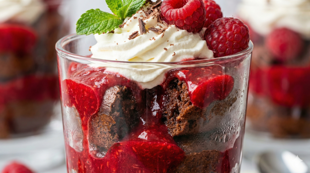 Verrines express au moelleux au chocolat et coulis de fruits rouges : le dessert rapide qui impressionne