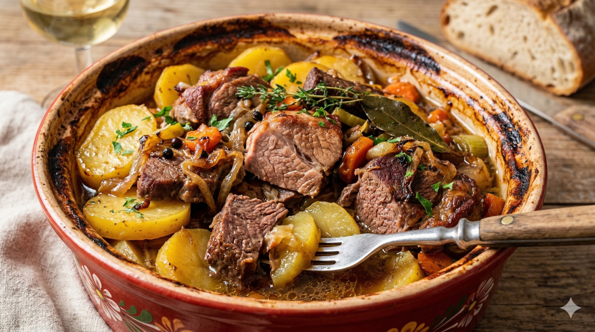 Baeckeoffe traditionnel aux trois viandes : la recette alsacienne mijotée pleine de saveurs