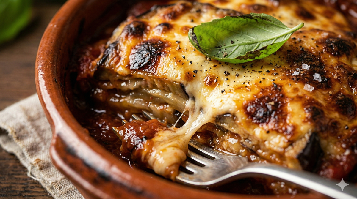 Cette parmigiana d’aubergines fondante et gratinée est un pur bonheur à chaque bouchée