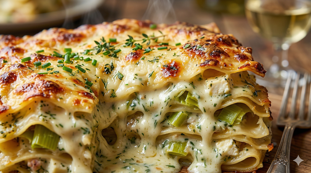 Envie d’un plat végétarien crémeux ? Ces lasagnes de poireaux à la crème Boursin sont un pur bonheur