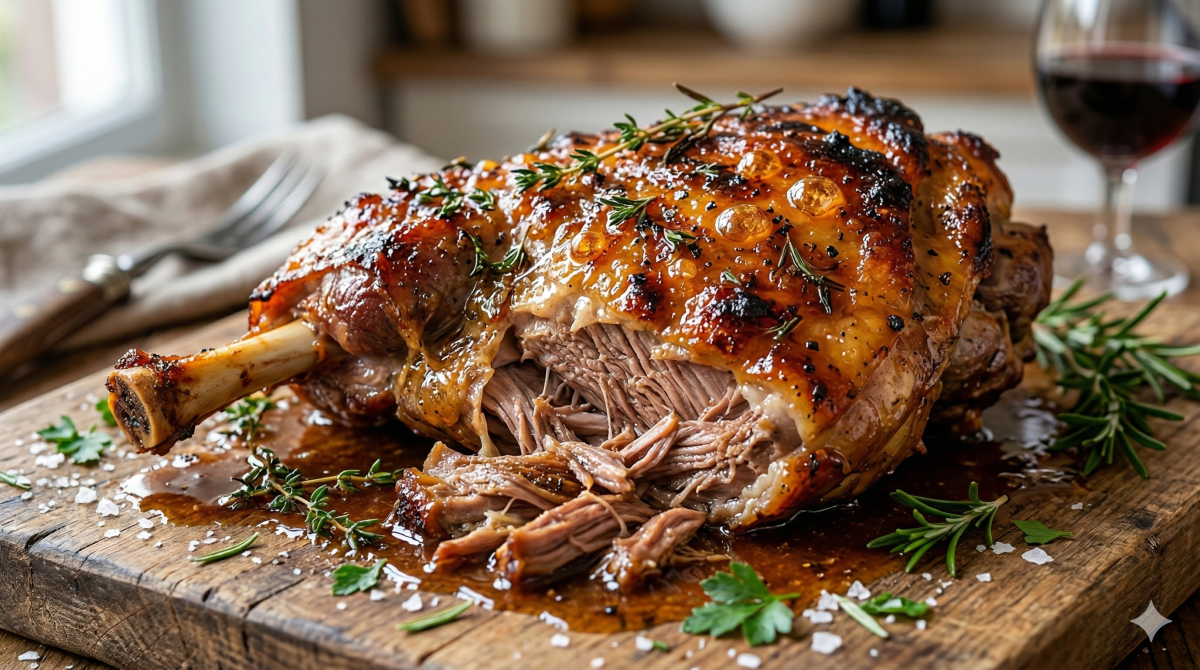 Épaule d’agneau confite au miel, tendre à souhait et caramélisée : le plat généreux parfait pour les grandes occasions