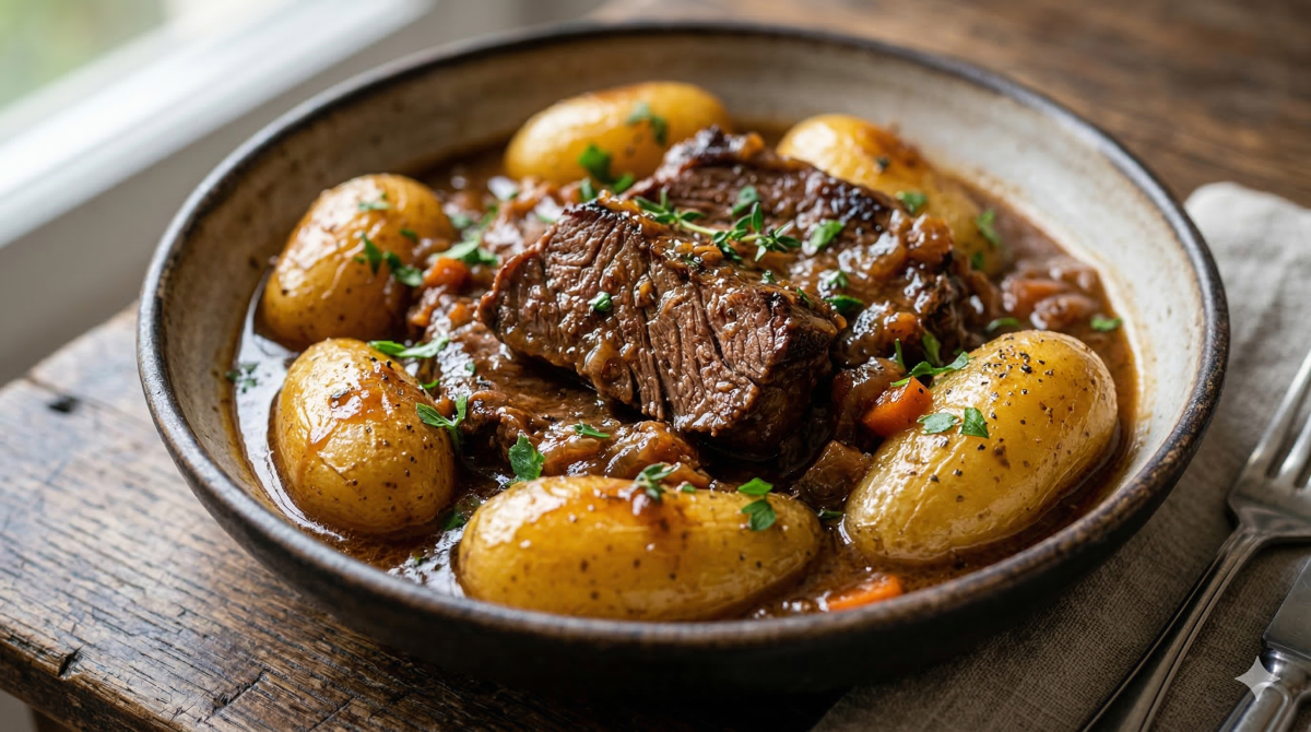 Escalopes de bœuf mijotées aux pommes de terre : un plat convivial du quotidien