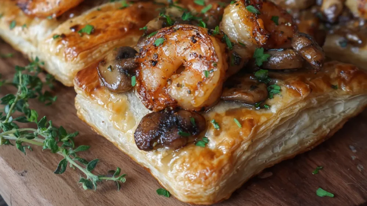 Feuilleté aux crevettes et champignons : une recette croustillante et fondante