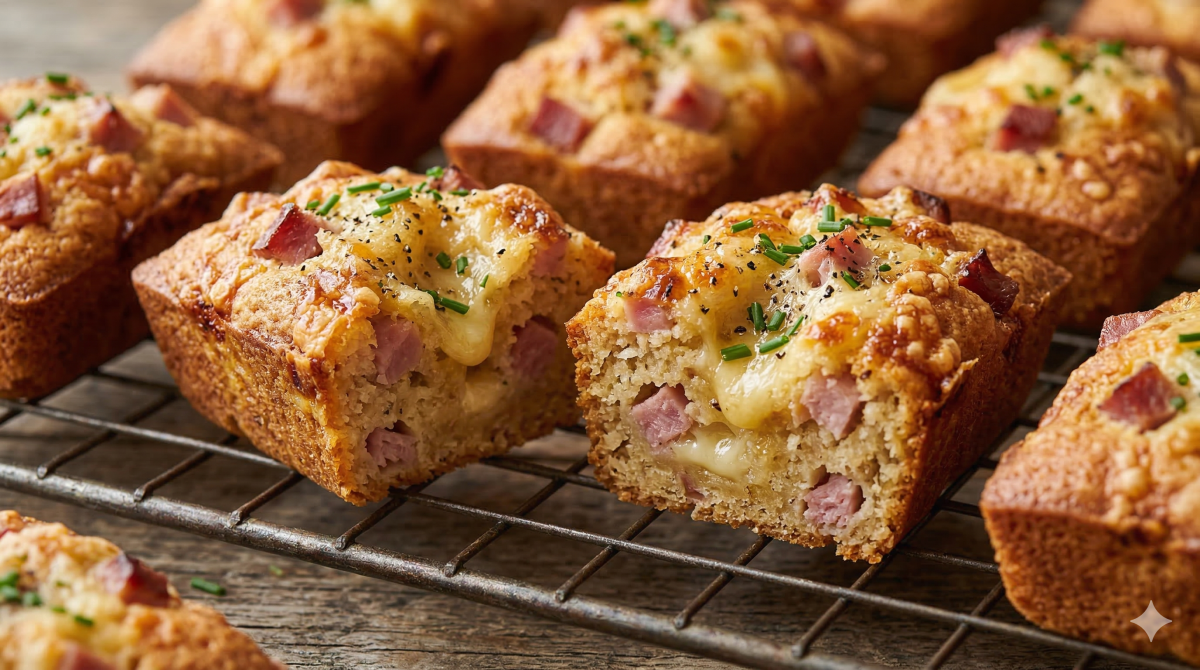 Financiers salés au jambon et fromage : des bouchées moelleuses et gourmandes