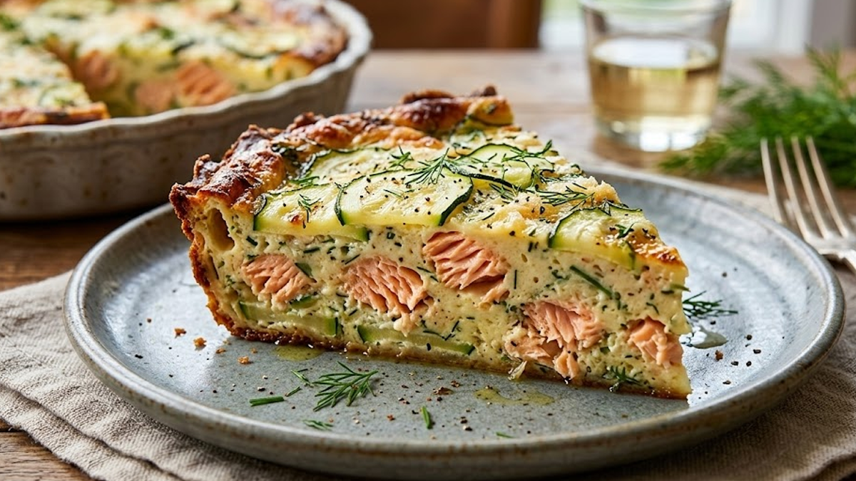 Flan léger aux courgettes et saumon : la recette fondante et saine parfaite pour un dîner léger