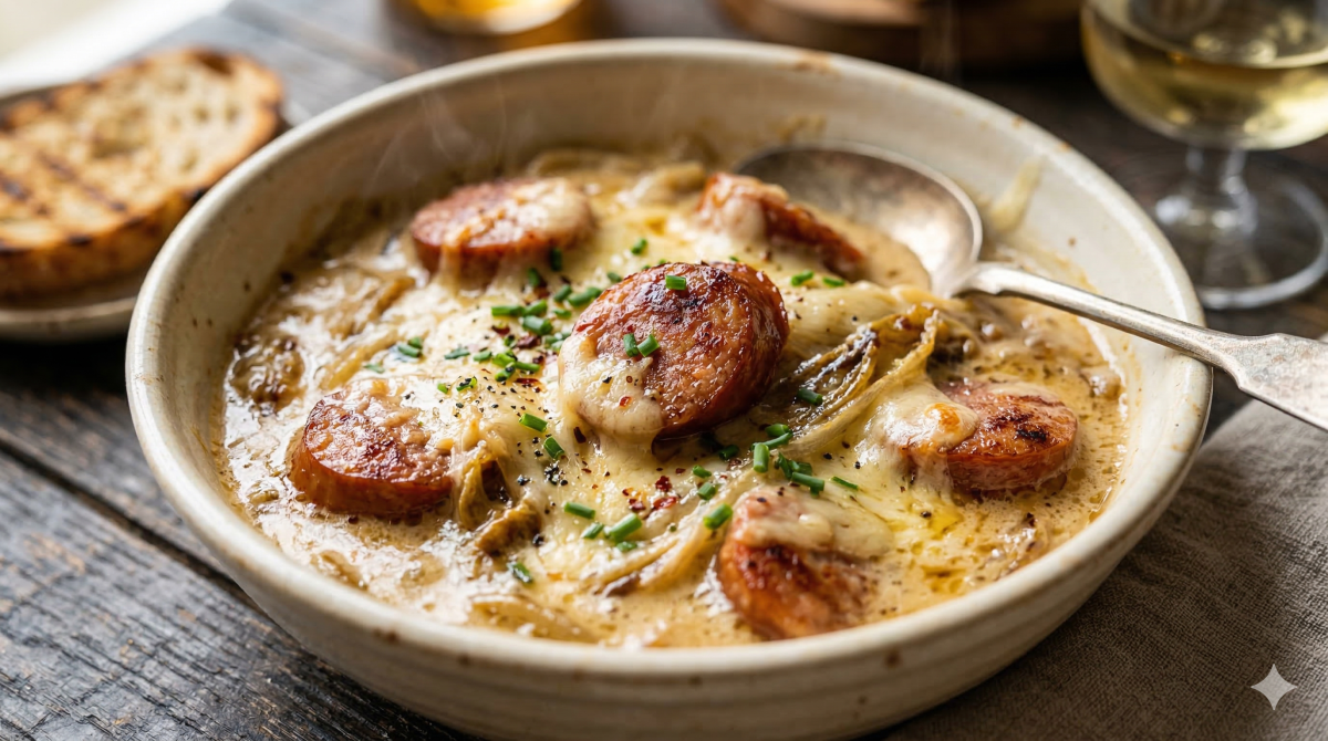 Fondue d’endives crémeuse aux saucisses fumées : un plat chaleureux et plein de caractère