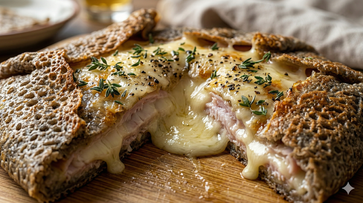 Galette jambon fromage au sarrasin dorée à la poêle : la recette facile et gourmande