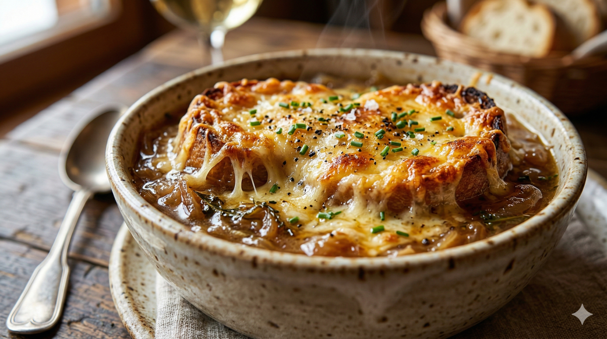 La soupe gratinée oignon Beaufort qui sent bon la montagne et les tablées familiales