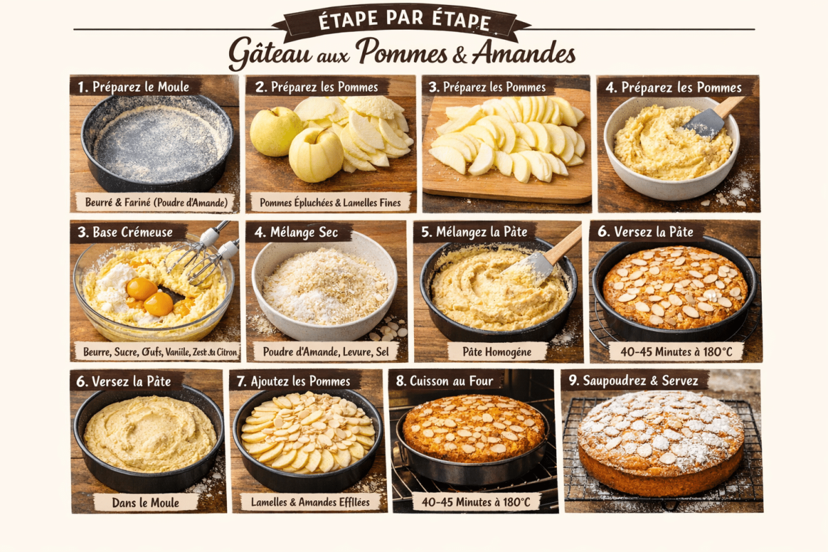 Découvrez le namandier aux pommes moelleux, une recette sans farine, facile et gourmande. Un gâteau fondant parfait pour un dessert léger et savoureux.