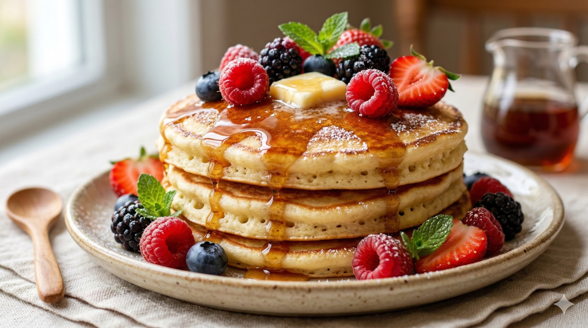 Pancakes aux fruits rouges moelleux, la recette facile