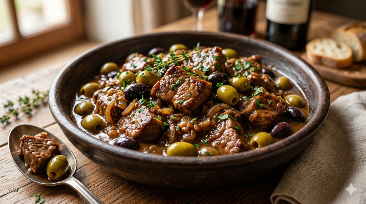 Sauté de veau aux olives : une recette mijotée aux saveurs méditerranéennes