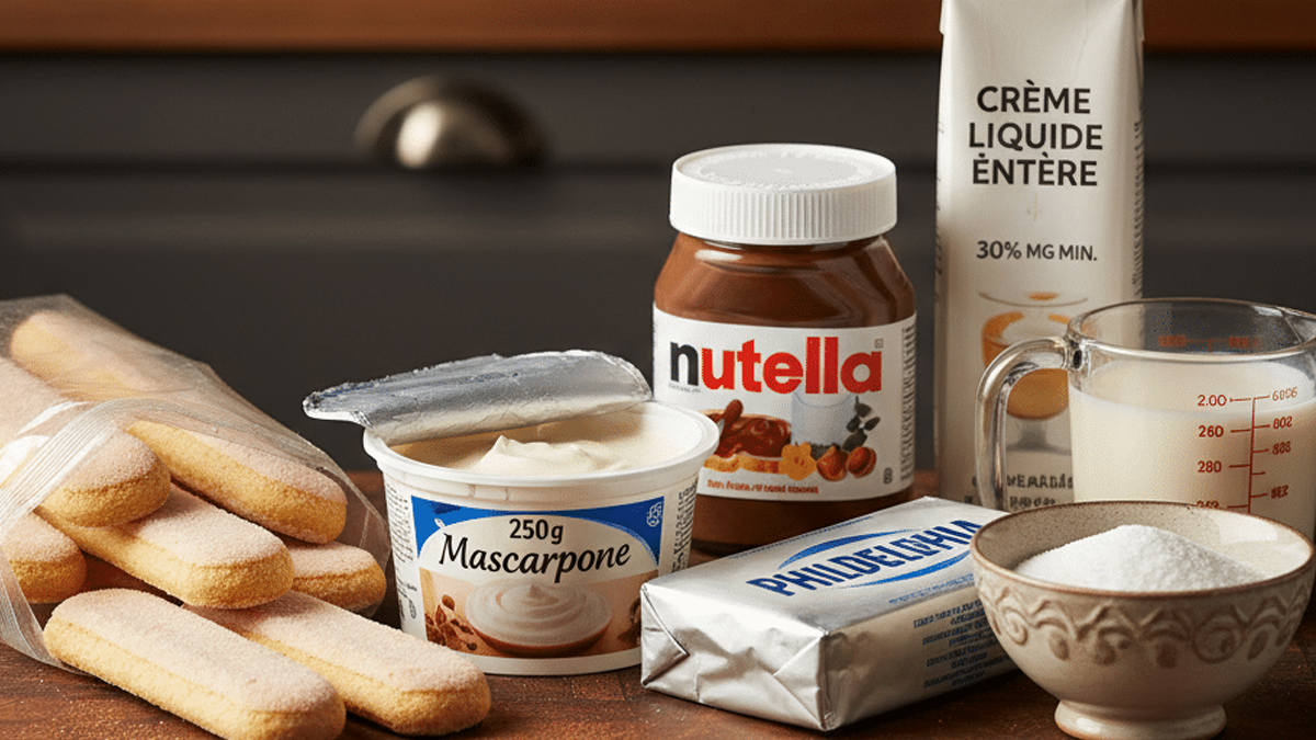 Découvrez le tiramisu au Nutella sans œufs, une recette simple, rapide et gourmande. Un dessert onctueux parfait pour les amateurs de chocolat.